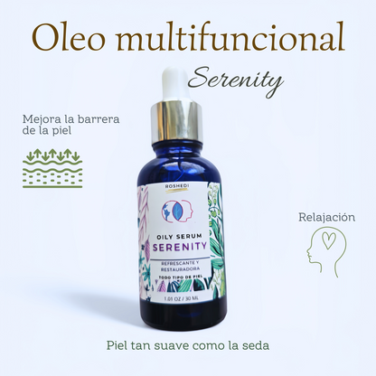 Hidratación duradera sin obstruir los poros. Oleo facial multifuncional Serenity