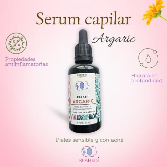 Serum anti-frizz que calma el cabello rebelde y ayuda a mantener el cabello suave. Elixir Argaric