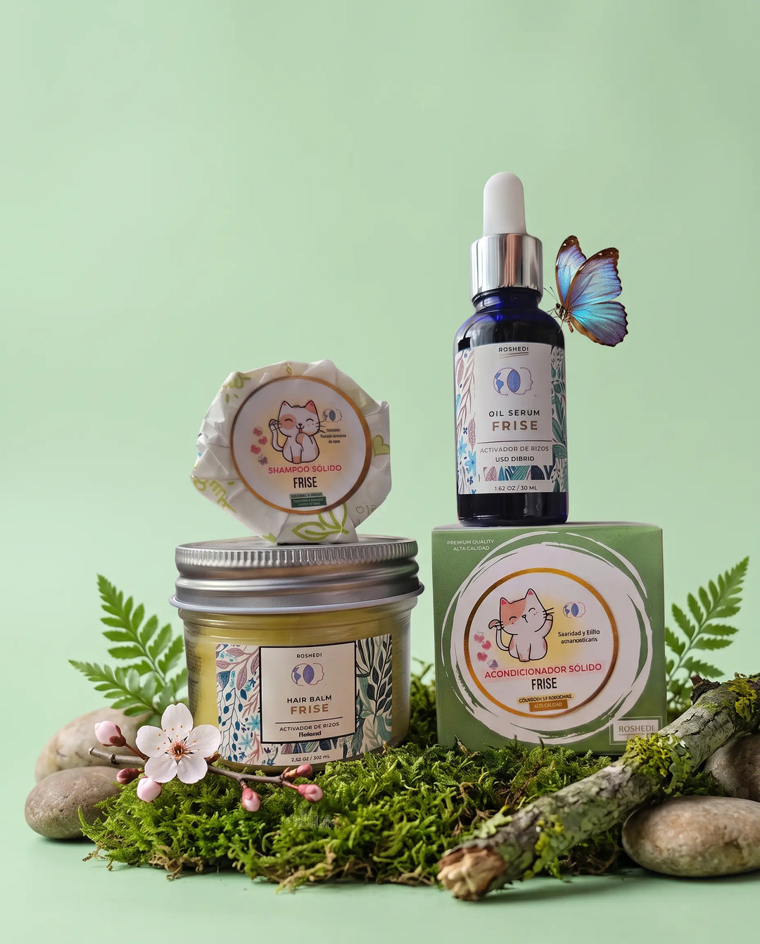 Kit completo para rizos definidos, suaves y libre de petroquímicos