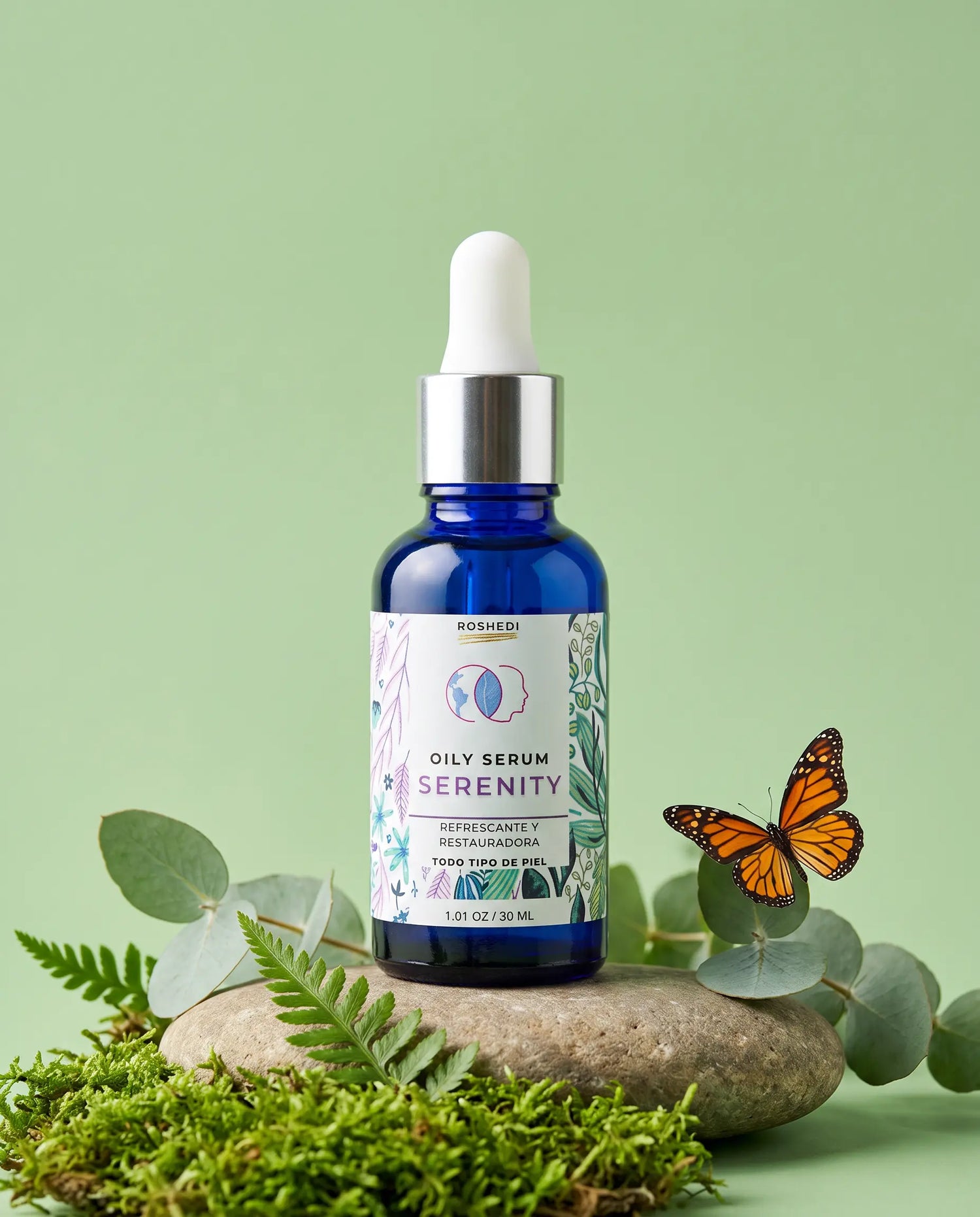 Hidrata, nutre, repara. Efecto duradero sin obstruir los poros. Oleo facial multifuncional Serenity